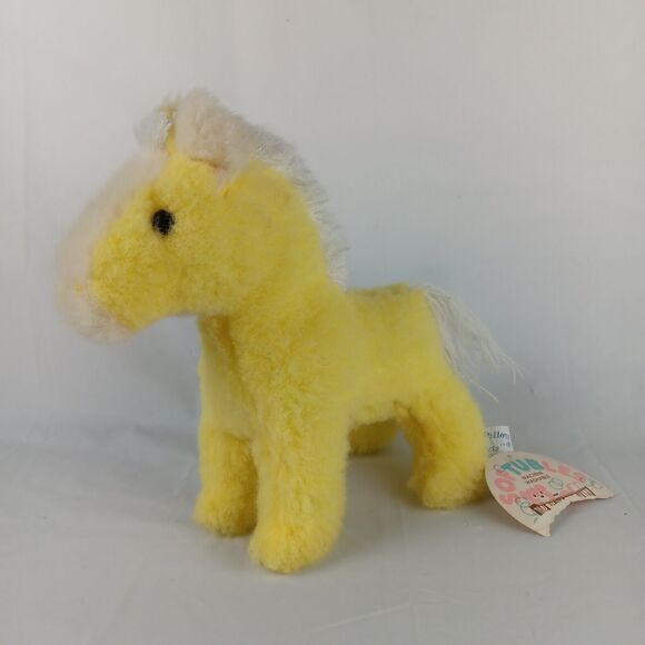 R Dakin Pillow Pets Pampers Pony Yell Horse Plush 70s Rattle Softubles with Tags - Picture 1 of 7